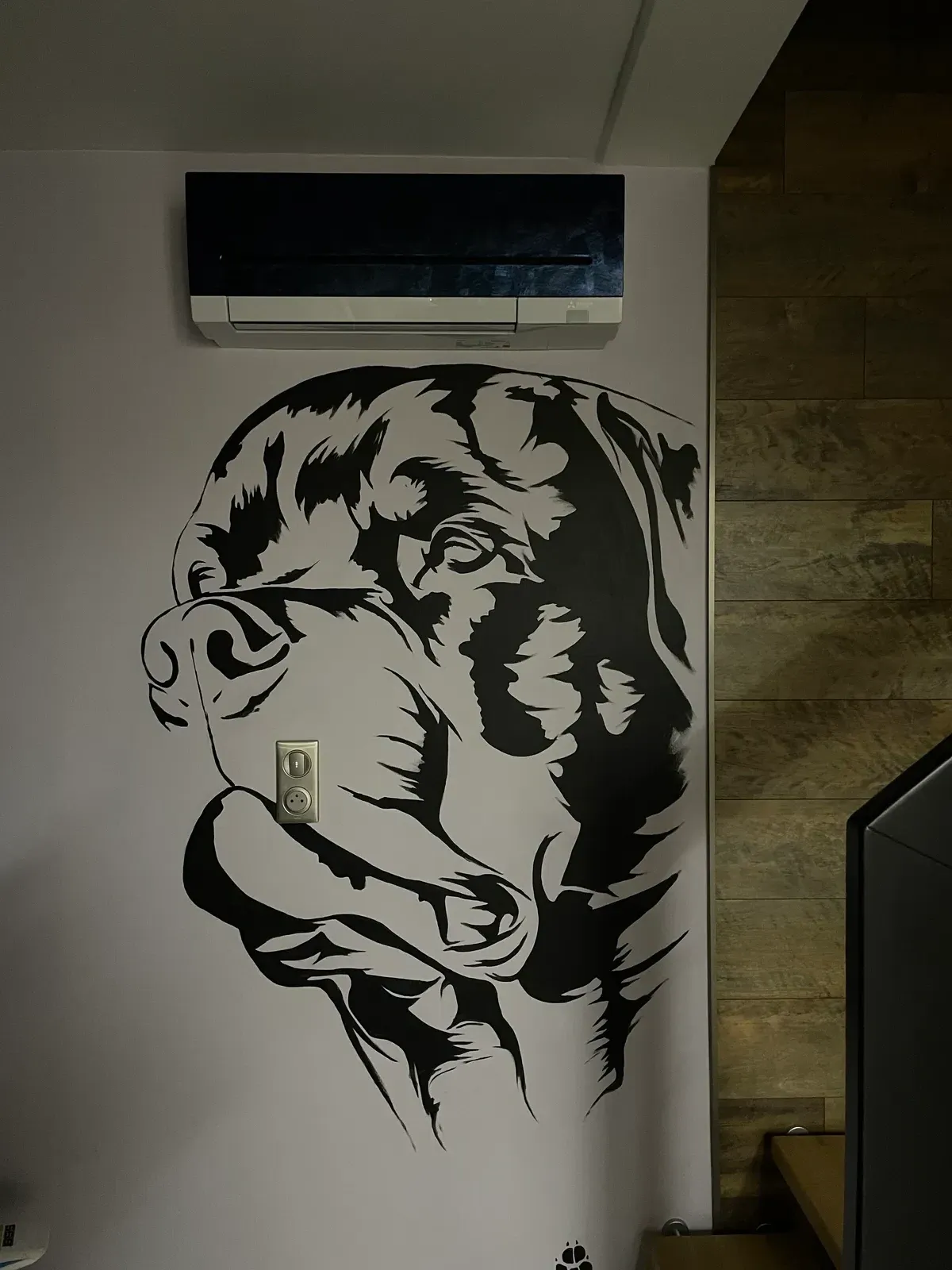Fresque murale décorative en noir et blanc
